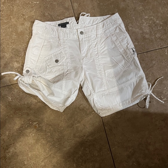 A/X Armani Exchange White Cargo Shorts with Side Ties - Picture 1 of 10
